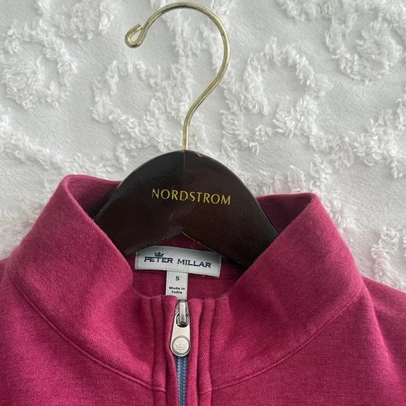 Peter Millar Fuchsia Quarter-Zip Sweatshirt